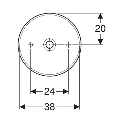 Geberit VariForm Çanak Lavabo, Yuvarlak, D40 cm