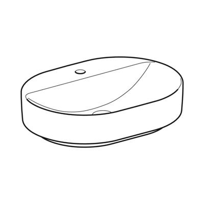 Geberit VariForm Çanak Lavabo, Eliptik ve Batarya Banklı, 60x45 cm (Taşma Deliksiz)