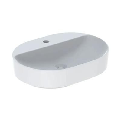 Geberit VariForm Çanak Lavabo, Eliptik ve Batarya Banklı, 60x45 cm (Taşma Deliksiz)