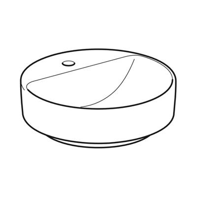 Geberit VariForm Çanak Lavabo, Yuvarlak ve Batarya Banklı, Taşma Deliksiz, D45 cm