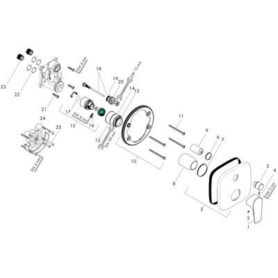 Hansgrohe Talis E Tek kollu banyo Bataryası Ankastre montaj Satin Siyah