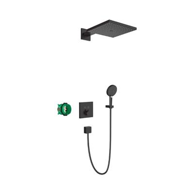 Hansgrohe Raindance E Duş sistemi ankastre montaj için ShowerSelect termostat ile  Satin Siyah