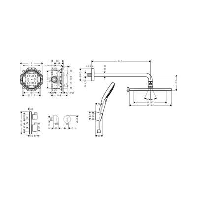 Hansgrohe Croma Duş sistemi 280 1jet Ecostat S Satin Siyah