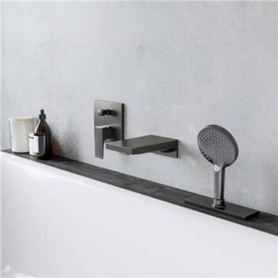 Hansgrohe Metropol Tek kollu banyo Bataryası Ankastre montaj, çubuk volan ile Mat Siyah