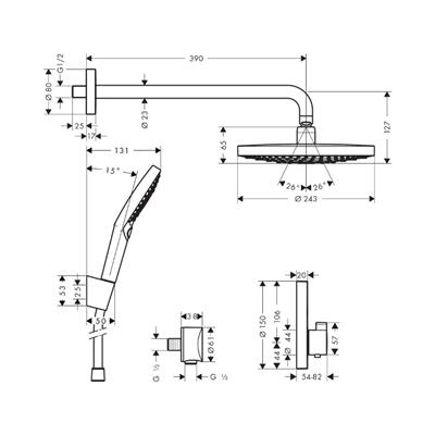 Hansgrohe Raindance Select S Ankastre duş sistemi ShowerSelect S termostat ile Krom