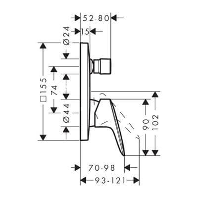 Hansgrohe Logis Tek Kollu Banyo Bataryası Ankastre Montaj Krom