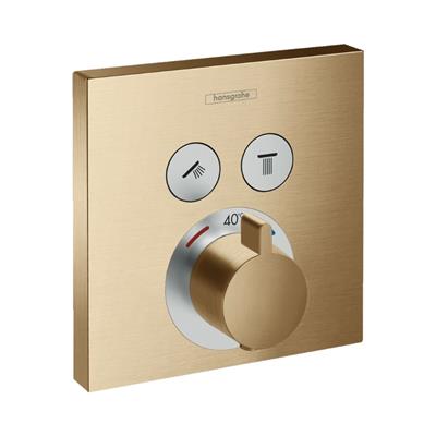 Hansgrohe ShowerSelect Termostatik Batarya, ankastre, 2 çıkış için Mat Bronz