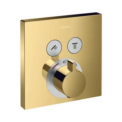 Hansgrohe ShowerSelect Termostatik Batarya, ankastre, 2 çıkış için Parlak Altın Optik