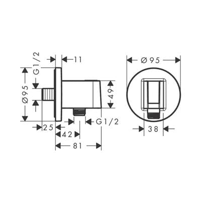 Hansgrohe FixFit S Çıkış Dirseği Askı İle Mat Bronz