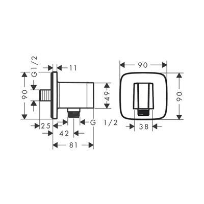 Hansgrohe FixFit Q Çıkış Dirseği Askı İle Mat Bronz