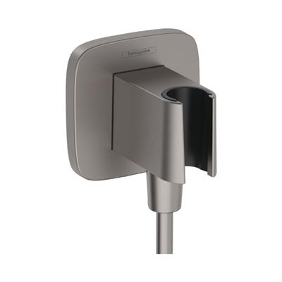 Hansgrohe FixFit Q Çıkış Dirseği Askı İle Mat Siyah Krom