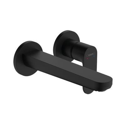 Hansgrohe Rebris S Tek kollu lavabo Bataryası Ankastre montaj, Duvara Monte, 20 cm gaga ile Satin Siyah