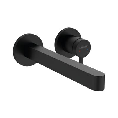 Hansgrohe Finoris Tek kollu Lavabo Bataryası Ankastre Duvara Monte 22,8 cm gaga ile Satin Siyah