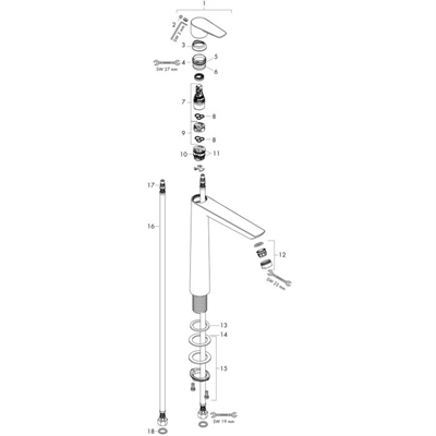 Hansgrohe Talis E Tek kollu Lavabo Bataryası 240 kumandasız Satin Siyah