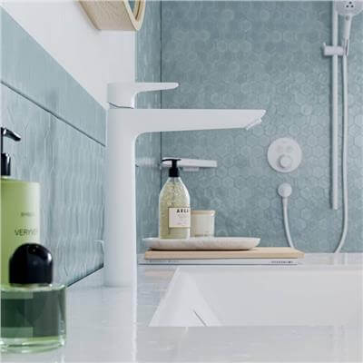 Hansgrohe Talis E Tek Kollu Lavabo Bataryası 240 Kumandalı Satin Beyaz