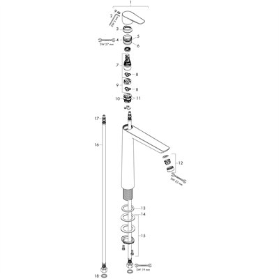 Hansgrohe Talis E Tek kollu Lavabo Bataryası 240 kumandasız Parlak Altın Optik