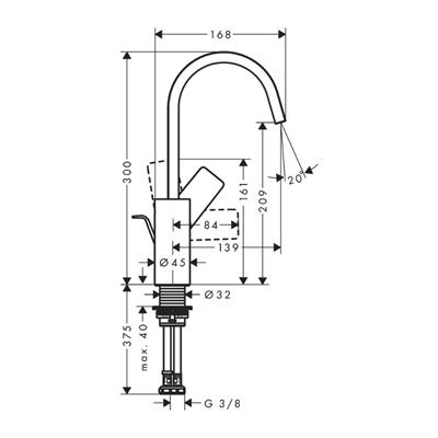 Hansgrohe Vivenis Tek Kollu Lavabo Bataryası 210, Kumandalı Krom