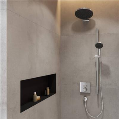 Hansgrohe XtraStoris Original Duvar nişi entegre çerçeveli 300/900/100 Satin Siyah
