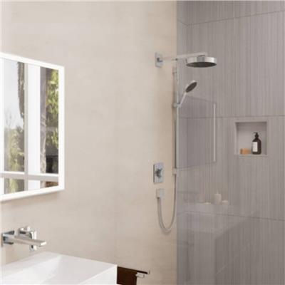 Hansgrohe XtraStoris Individual Duvar nişi Satin Beyaz tasarım çerçeveli 300/300/100 Mat Paslanmaz Çelik