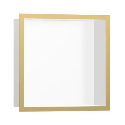Hansgrohe XtraStoris Individual Duvar nişi Satin Beyaz tasarım çerçeveli 300/300/100 Parlak Altın Optik
