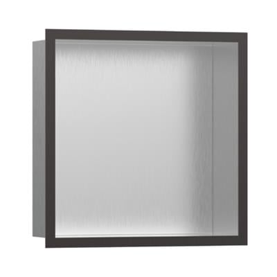 Hansgrohe XtraStoris Individual Duvar nişi Paslanmaz Çelik tasarım çerçeveli 300/300/100 Mat Siyah Krom