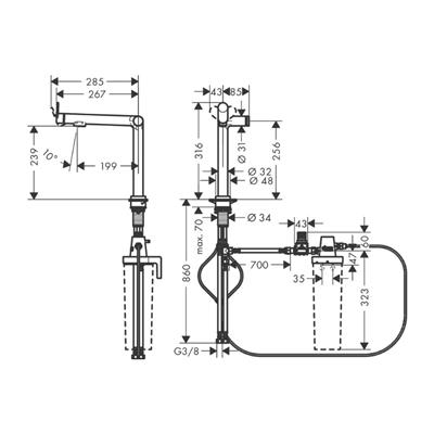 Hansgrohe Aqittura M91 Filtre Sistemi 240, 1jet Krom