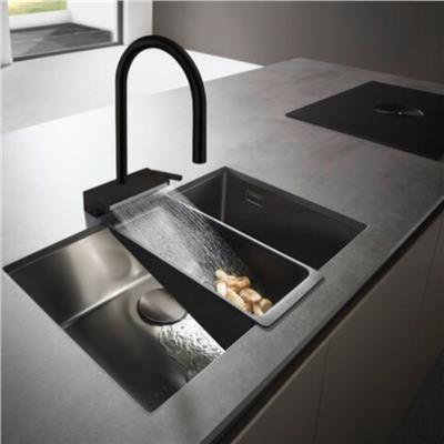 Hansgrohe Aquno Select M81 Tek kollu eviye Bataryası 170, çekilebilir el Duşu, 3jet, sBox Satin Siyah