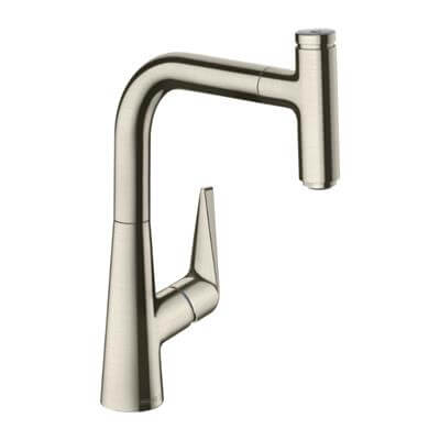 Hansgrohe Talis Select M51 Tek Kollu Eviye Bataryası 220, Çekilebilir Gaga, 1jet Paslanmaz ÇElik