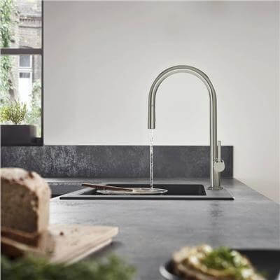 Hansgrohe Talis M54 Tek Kollu Eviye Bataryası 210, Çekilebilir El Duşu, 2jet Paslanmaz ÇElik
