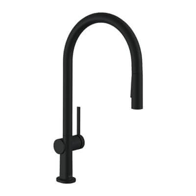 Hansgrohe Talis M54 Tek Kollu Eviye Bataryası 210, Çekilebilir El Duşu, 2jet Satin Siyah