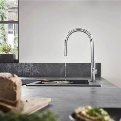 Hansgrohe Talis M54 Tek Kollu Eviye Bataryası 210, Çekilebilir El Duşu, 2jet Krom