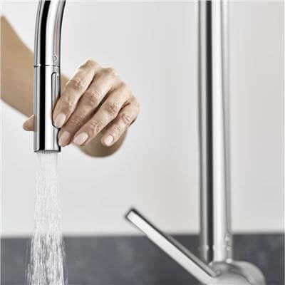 Hansgrohe Talis M54 Tek Kollu Eviye Bataryası 210, Çekilebilir El Duşu, 2jet Krom