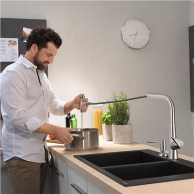 Hansgrohe S510-F770 SilicaTec Ankastre Granit Eviye 370/370 Beton Grisi