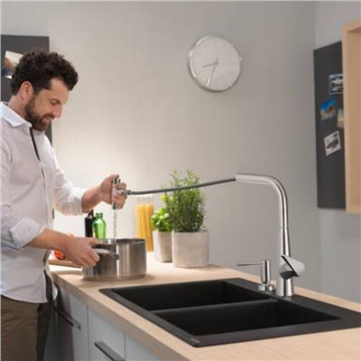 Hansgrohe S510-F770 SilicaTec Ankastre Granit Eviye 370/370 Taş Grisi