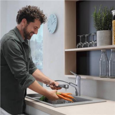 Hansgrohe S510-F635 SilicaTec Ankastre Granit Eviye 180/450 Beton Grisi