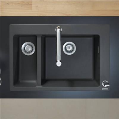 Hansgrohe S510-F635 SilicaTec Ankastre Granit Eviye 180/450 Grafit Siyahı