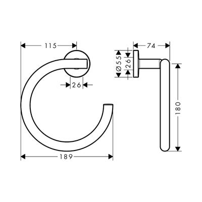 Hansgrohe Logis Universal Halka Havluluk Krom