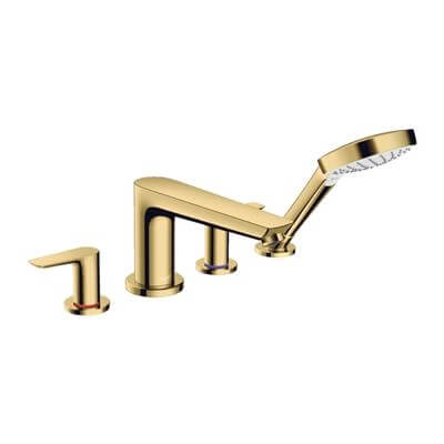 Hansgrohe Talis E 4-Delikli Küvet Kenarı Banyo Bataryası Parlak Altın Optik