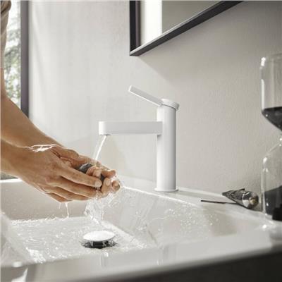 Hansgrohe Finoris Tek Kollu Lavabo Bataryası 110 Kumandalı Satin Beyaz