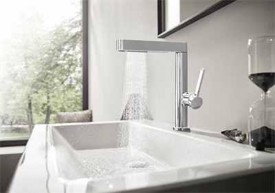 Finoris Tek kollu lavabo bataryası 230, çekilebilir el duşu, 2jet ve bas-aç gider seti ile