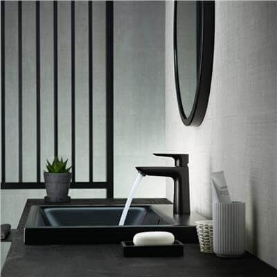 Hansgrohe Talis E Tek Kollu Lavabo Bataryası 110 Kumandalı Satin Siyah