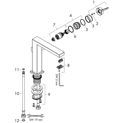 HANSGROHE TECTURİS E 150 FİNE COOLSTART BAS-AÇ GİDER SETİ İLE MAT BRONZ TEK KOLLU LAVABO BATARYASI
