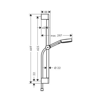 Hansgrohe Pulsify Select S Duş seti 105 3jet Relaxation, 65 cm duş barı ile Krom