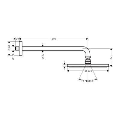 Hansgrohe Raindance S Tepe Duşu 240 1 jet, PowderRain, Duş Dirseği İle Krom