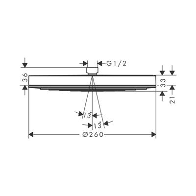 Hansgrohe Pulsify S Tepe duşu 260 1jet EcoSmart Mat Bronz
