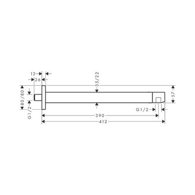 Hansgrohe Duş Dirseği E 39 cm Krom