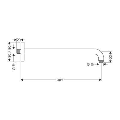 Hansgrohe Duş Dirseği E 38.9 cm Krom