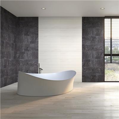 NG Kütahya Seramik 30*85 Atlantis Antrasit Beyaz Dekor