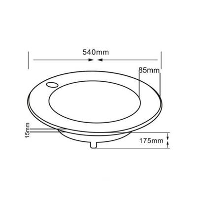 Lena E-3055A Tezgah Üstü Porselen Lavabo Altın