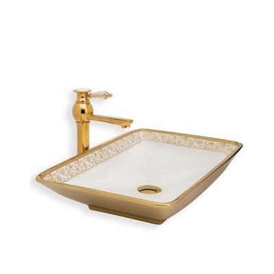 Lena E-8121 Tezgah Üstü Porselen Lavabo Gümüş